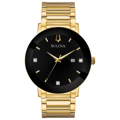 Bulova Men's Modern Quartz Calendar Gold Stainless Steel Watch 42 MM 97D116