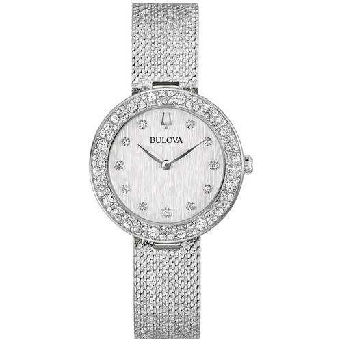 Bulova Women's Phantom Crystal Quartz Silver Stainless Steel Watch 32 MM 96L329