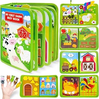 Busy Book for Toddlers 1-3, Montessori Toys for 1 Year Old Boy Girl Gifts