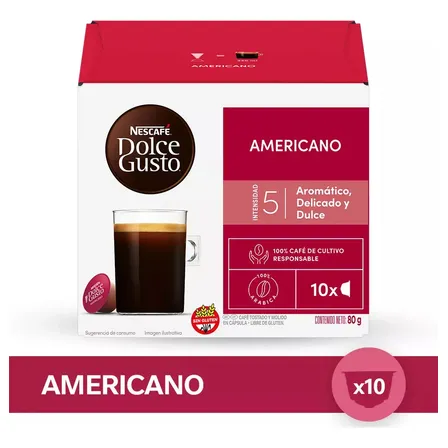 Caf&eacute; Americano Nescaf&eacute; Dolce Gusto sin TACC con Sabor Equilibrado