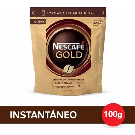 Caf&eacute; Instant&aacute;neo Nescaf&eacute; Gold Doypack 100g