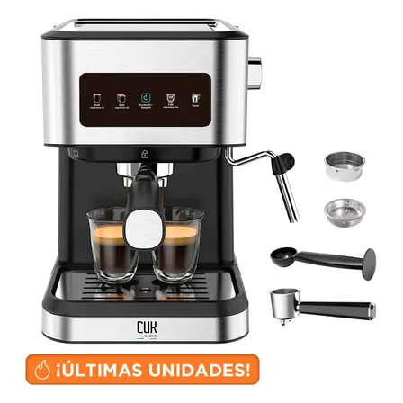Cafetera Espresso Cuk By Gadnic 20 Bar Panel T&aacute;ctil Vaporizador De Leche Dep&oacute;sito Removible 1.5 Litros