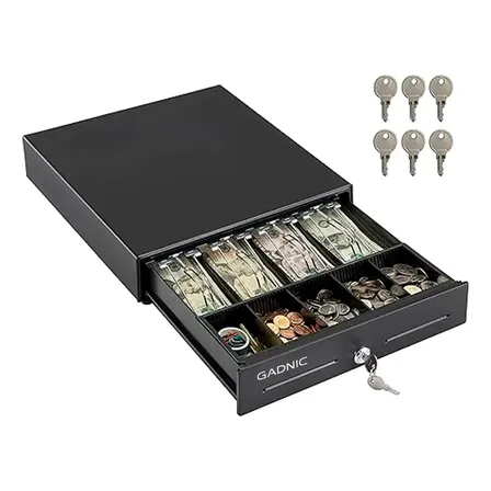 Caja Registradora Gadnic G335 Gaveta 4 Espacios Billetes 3 Modos De Apertura Acero