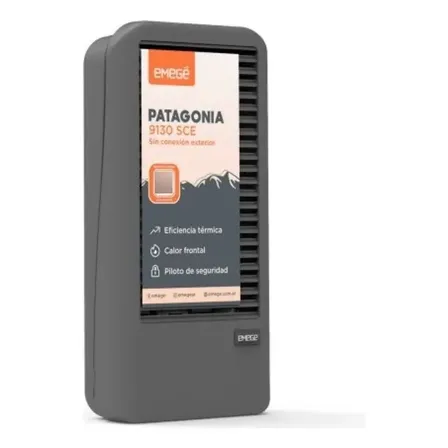Calefactor A Gas De Pared Emeg&eacute; Patagonia 9130sce 3000 Kcal Multigas Interior Gris