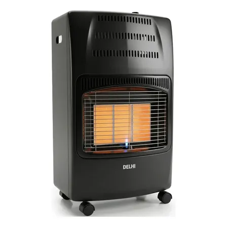 Calefactor A Gas Delhi Garrafera Plegable Envasado Color Negro