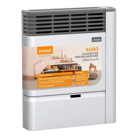 Calefactor Tirobalanceado Emege 3500 C Multigas 2135 Color Gris