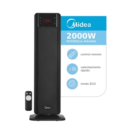 Calefactor Torre Midea Tch-2kw-ar1 Color Negro