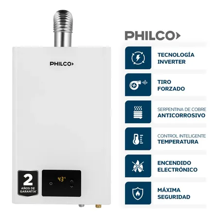 Calef&oacute;n Philco 14/l Min - Blanco - Tiro Forzado - Tecnolog&iacute;a Pilotless