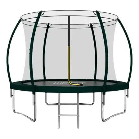 Cama El&aacute;stica Escalera Puerta Red Cierre Reforzada 2,44mts Lona de salto Negro Cobertor de resortes Negro