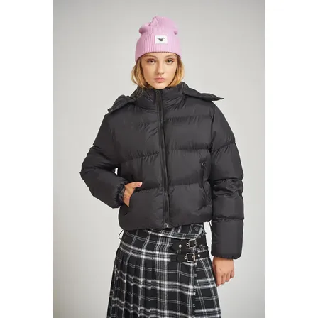 Campera Root Con Capucha Desmontable Mujer 47 Street Negro 02