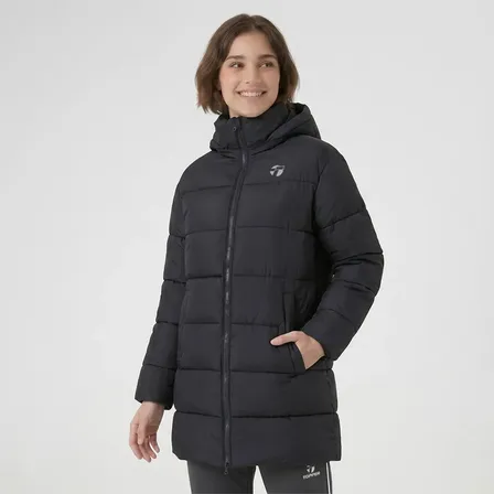 Campera Topper Mujer Puffer Long Ii Negro Outdoor Loose Fit