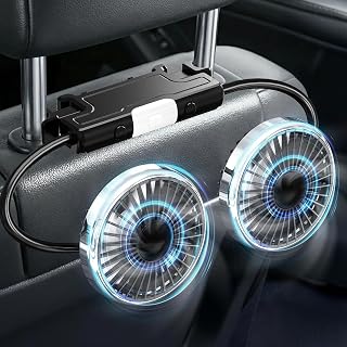 Car Backseat Fans for Backseat for Kids, Car Seat Fans for Baby Rear Facing Back Seat (No Battery)