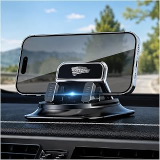 Car Dashboard Phone Holder with Land of Free,360&deg; Rotatable Car Phone Holder Mount with Strong Self‑Adhesive,Universal Anti‑Slip Cell Phones Cars Mount for Horizontal & Vertical Place