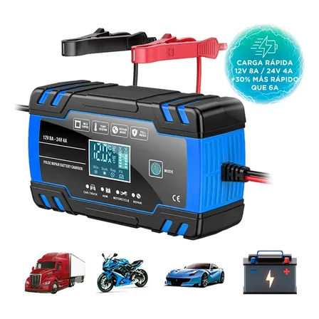 Cargador Gadnic Cb001 8a 12v Para Bater&iacute;as De Auto Autom&aacute;tico 12v 8a 24v 4a