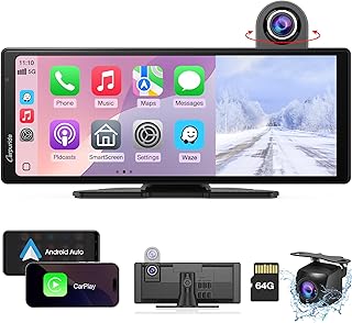 Carpuride Wireless Carplay & Android Auto with Dash Cam