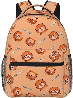 Cartoon Beaver Laptop Backpack, 15.6" Lightweight Hiking Backpack Travel Outdoor Business Casual Daypack for Work College