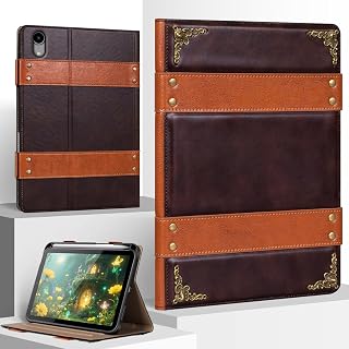 Case for iPad mini 7 A17 Pro/iPad mini 6th Gen 8.3 inch 2024/2021 | Leather Cover with Pencil Holder,Magnetic Closure,Auto Sleep/Wake,Adjustable Stand,Shockproof,Book Style Folio,Red Brown