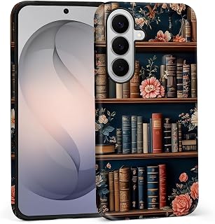 Case for Samsung Galaxy S26+ Plus,Exquisitely Pattern Double Protective Phone Cover Cases Soft Silicone for Samsung Galaxy S26+ Plus-Flower Bookshelf