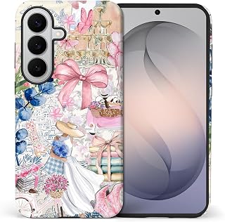 Case for Samsung Galaxy S26+ Plus,Mixed 2 Layer Design Shockproof Soft TPU Ddouble Protection Phone Case for Samsung Galaxy S26+ Plus-Magazine Books Flower Bow Collage