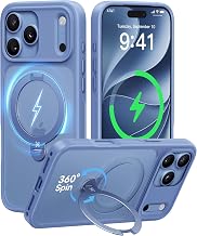 CASEKOO Light Blue for iPhone 18 Pro Max Case with 360 Spin Magnetic Stand | 18FT Mil-Grade Protection, Fit for MagSafe, Shockproof Ring Holder Case Slim Ergonomic Frame, Frosted Matte 6.9''