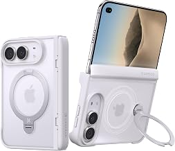 CASEKOO Star White for iPhone Duo Case with 360 Spin Magnetic Stand