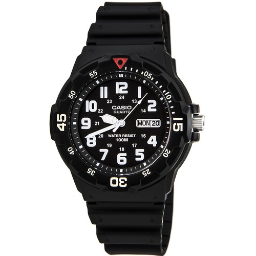 Casio Men's Watch Classic Diver Dual Time Black Dial Resin Strap MRW200H-1B