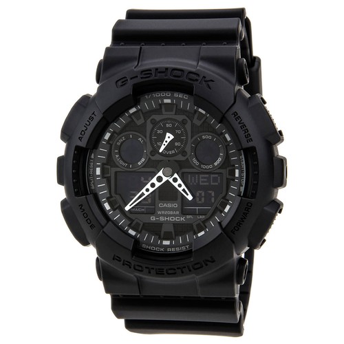 Casio Men's Watch G-Shock Black Resin Strap Anti-Magnetic Ana-Digital GA100-1A1