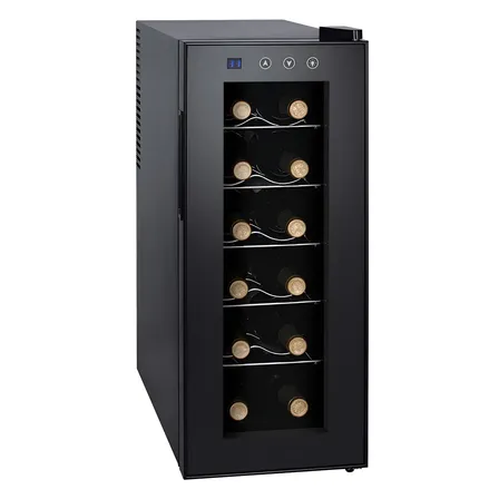 Cava De Vinos Techgo Para 12 Botellas Kws-12e Vertical Termoelectrica Color Negro