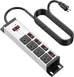 CCCEI Magnetic Heavy Duty Surge Protector, 12 Gauge, Silver, 4FT, 1