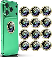 Cell Phone Protection Neutralizers Stickers,Crystal Diamond Flashing Sticker for Smart Phones/Tablets/Laptops/Computer/WiFi/Priner/TV Electronic Devices Blocker 12 Pcs Gold