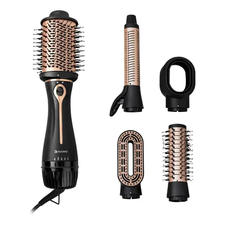 Cepillo Secador Modelador Alisador Suono 5 Cabezales 5 En 1 Rosa/negro