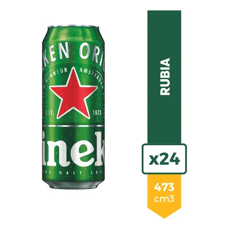 Cerveza Heineken Rubia Lata 473ml 150 A&ntilde;os Pack X24 La Barra