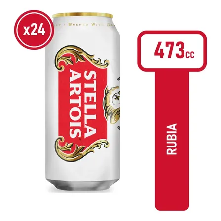 Cerveza Stella Artois 473cc Pack x 24 Unidades.