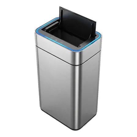 Cesto Basura Inteligente 20lts Funcion Desinfectante Premium Plateado
