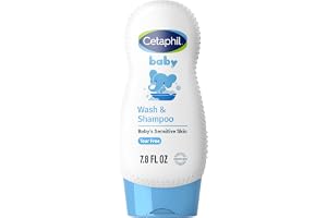 Cetaphil 2-in-1 Baby Shampoo & Body Wash, Tear Free, Calendula, 7.8oz | 2-In-1 Baby Wash And Shampoo, Organic Calendula, Tear Free, Paraben Free, Newborn Sensitive Skin, No Colorants Or Mineral Oil
