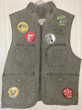 Chaleco De Colecci&oacute;n Banana Republic Safari & Travel Caqui Verde Cremallera con Parches, Hombre M