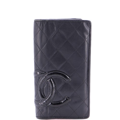 Chanel Cambon Bifold Wallet Quilted Lambskin Long