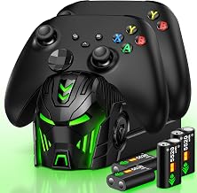 Charger Station Compatible with Xbox Controllers with 4 x5520mWh Rechargeable Battery Pack for X1/X-Series X Controller-Black