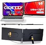 CIDETTY Laptop Screen Extender 0.27" Ultra-Thin, 14" Dual Portable Monitor FHD 1080P IPS, USB-C/HDMI Plug & Play Travel Screen for 13-17" Laptops, Compatible with Wins/Mac/Chrome/Switch/Android