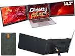 CIDETTY Laptop Screen Extender Monitor Portable, Ultra Thin 14" 1080P FHD Lightweight Triple Screen,Fit 13-17" Laptop, Plug & Play Compatiable with Win/Mac/Chrome/Android/Switch