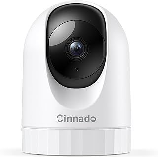 Cinnado 2K Security Camera Indoor for Pet/Dog/Baby with Phone App, D1 1Pack | 360&deg; 2.4Ghz Wi-Fi Cam as Elderly/Baby Monitor, 2-Way Audio, Night Vision, 24/7 SD Card Storage, Alexa & Google Compatible