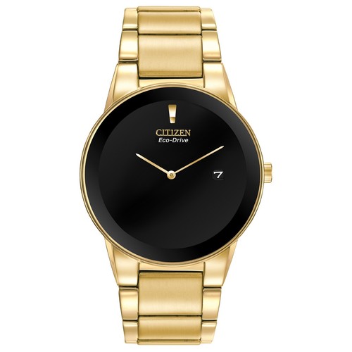 Citizen Eco-Drive Axiom Men's Black Dial Gold-Tone 40mm Watch AU1062-56E