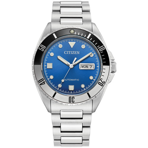 Citizen Men's Automatic Silver Blue Stainless Steel Watch 42MM NH7530-52M