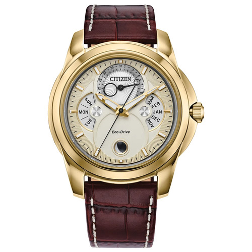 Citizen Men's Calendrier Eco-Drive Brown Watch 41MM BU0082-06P