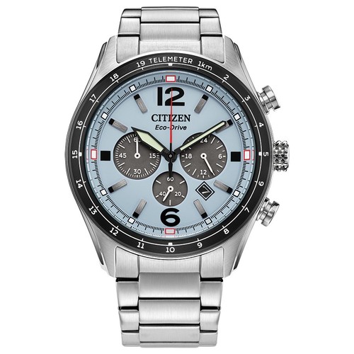 Citizen Men's Chronograph Date Window Silver Eco-Drive Watch 43MM CA4654-55L