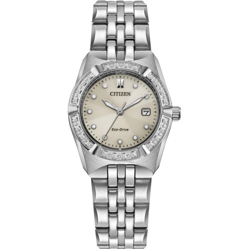 Citizen Women's Classic Eco-Drive Silver Stainless Steel Watch 28 MM EW2710-51X