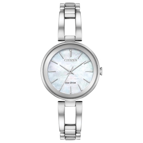 Citizen Women's Modern Eco-Drive Silver Stainless Steel Watch 28 MM EM0630-51D