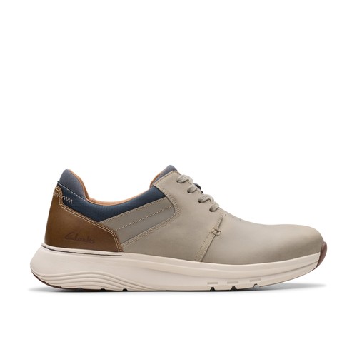 Clarks Mens Motion Trek PT Grey Leather Casual  Shoes