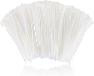 Clear Zip Ties Heavy Duty 12 inch, 1000 Pack, 50LB, White Zipties | 1000 Pack | Premium Nylon | UV Resistant | Weatherproof | Heavy Duty