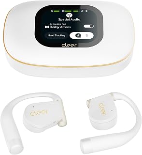 Cleer ARC 5 Open Ear Earbuds with Dolby & THX Audio, White | True wireless Bluetooth with earhooks, 60H playtime, fast charging,IPX7 waterproof,perfect for sports, work, daily use